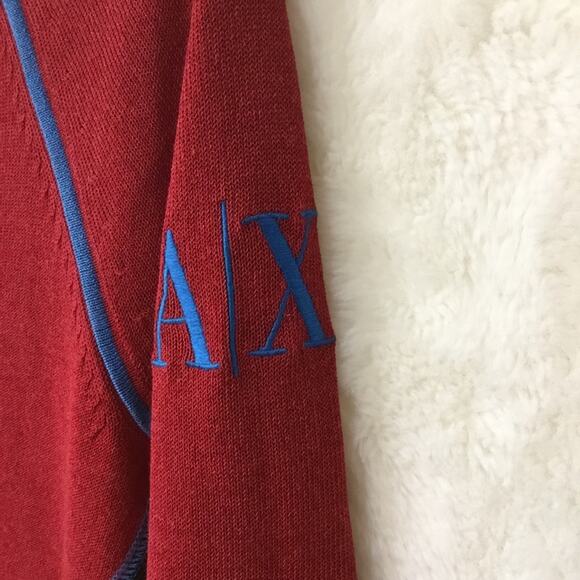 Armani Exchange Red Color-blocked Sweater - Picture 4 of 11